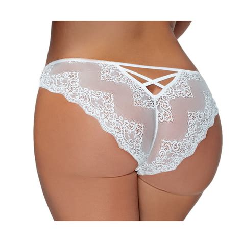 Lacy Line Lacy Line Sexy Strappy Back Mesh And Lace Plus Size Panties