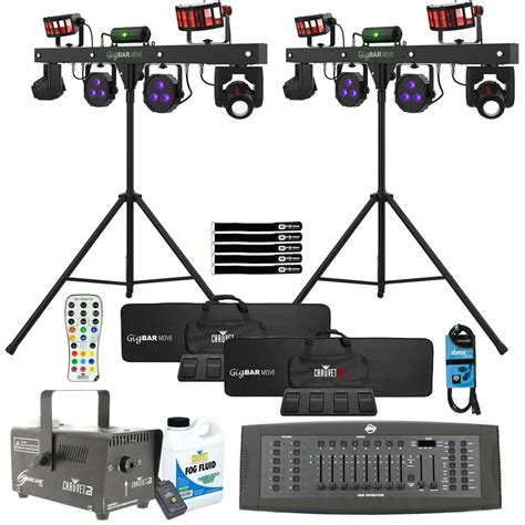 2x Chauvet Dj Gigbar Move 5 In 1 Ultimate Effect Light Systems With Dmx