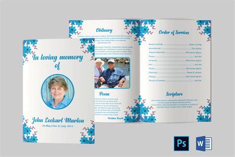 Funeral Program Template Obituary Program Template By Designscozy