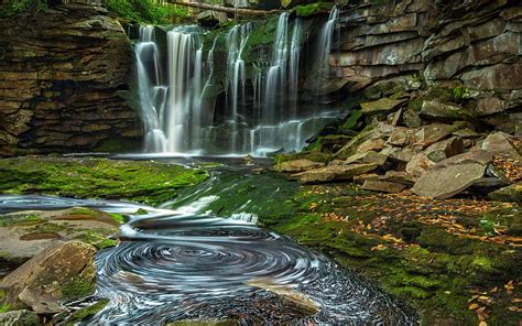 Elakala Falls Rocks Waterfall Nature Usa Hd Wallpaper Peakpx