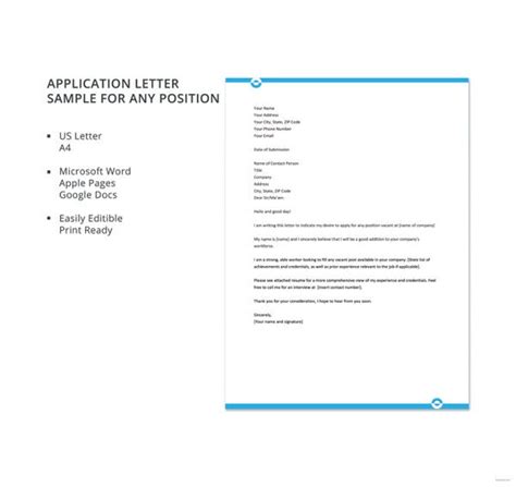 Your application letter should let the employer know what position you are applying for, what makes you a strong candidate, why they should select. 7+ Job Application Letters for Doctor - PDF, DOC | Free ...