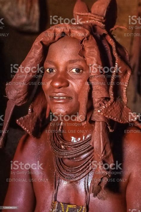 Opuwo Namibia Himba Woman With The Typical Necklace And Hairstyle In