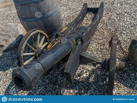 Here An Old Cannon From The 1800s In Wrought Iron Editorial