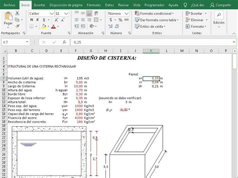Hoja Excel Para Calcular La Capacidad De Una Cisterna Y Tanque