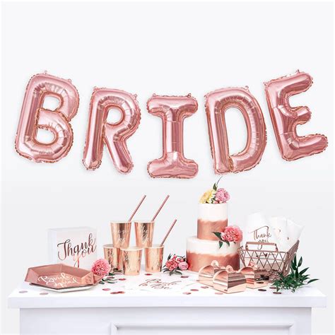 Bride To Be Balloons Banner Rose Gold 16 Set With Bonus Etsy Hen