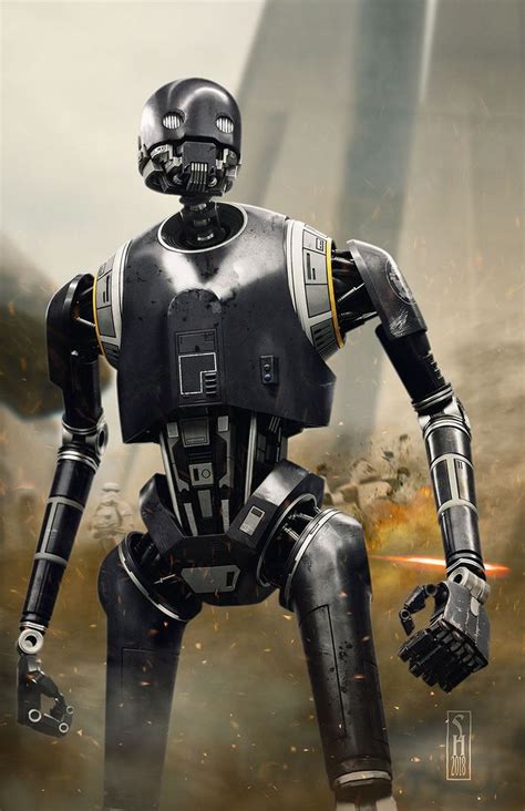 K2so Imperial Droid Rogue One Star Wars Signed Art Print By Scott
