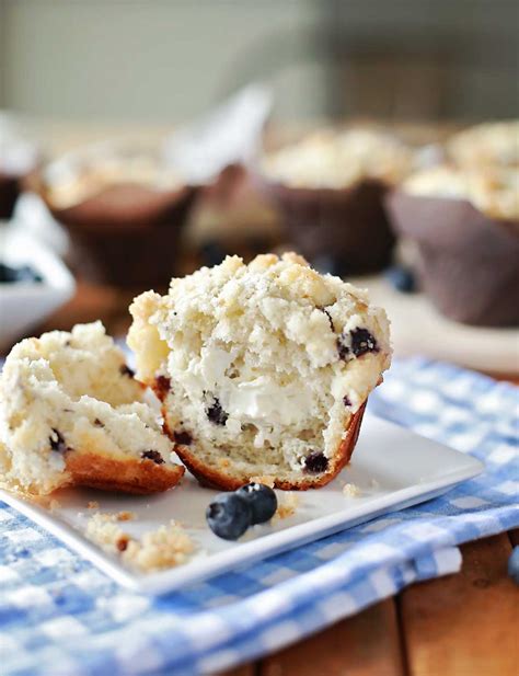 Streusel Topped Cream Cheese Blueberry Muffins Tangled With Taste