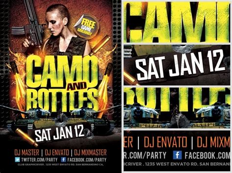 Camo And Bottles Flyer Template Flyerheroes