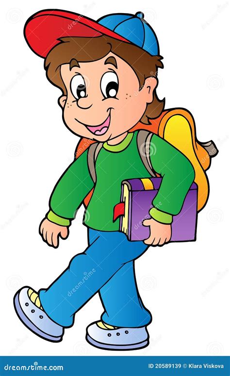 Cartoon Boy Walking To School 20589139