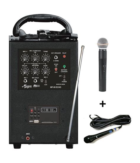 Mega Portable Public Address System With Echo And Hand Cordless Mic Mp