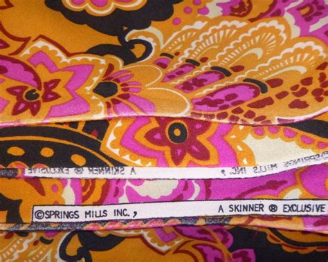 Retro Oversize Paisley Print Fabric Vintage Springs Mills Etsy