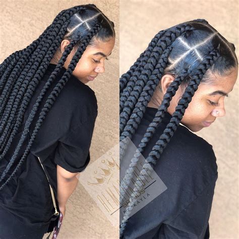 Big Knotless Box Braids With Beads