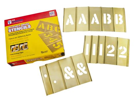 Ch Hanson 3 In Brass Interlocking Stencils Letters And Numbers 92 Piece