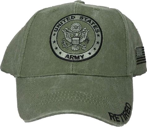 Us Army Retired Baseball Cap Mit Us Flagge An Der Seite Od Green