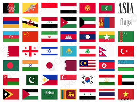 All Country Flags Of Asia Stock Vector 717972 Crushpixel