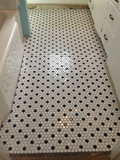 Black White Octagon Bathroom Floor Tile Modern Bathroom Design