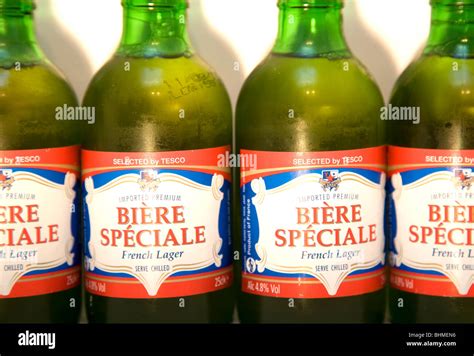 Bottles Of Tescos French Lager Stock Photo 28110130 Alamy
