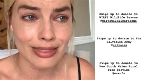 australian bushfires margot robbie gives to multiple charities shares teary video 7news