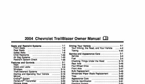 2007 trailblazer owners manual