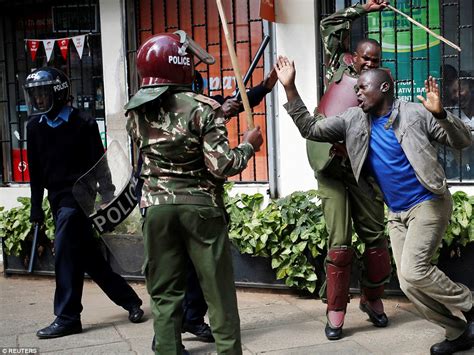 Anti Government Protester Seen Being Kicked And Stamped By Kenyan Riot Police Daily Mail Online
