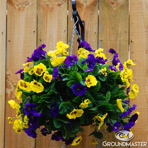 Decorative 30cm Artificial Pansy Ball Flower Hanging Baskets In Various