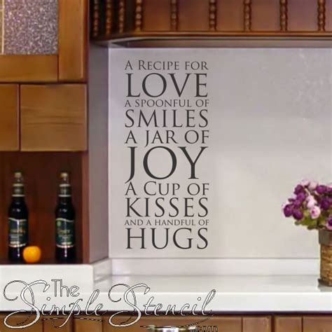 A Recipe For Love For Kitchen Custom Vinyl Wall And Window Lettering