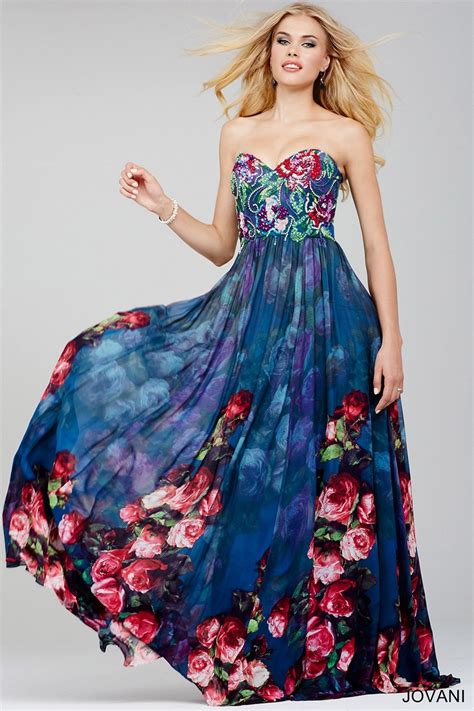 Jovani 24022 Rose Print Prom Dress
