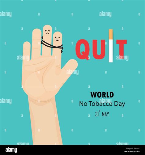Human Hands And Quit Tobacco Vector Logo Design Templatemay 31st World No Tobacco Dayno
