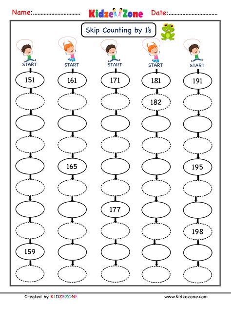 Grade 1 Math Number Worksheets Skip Counting By 1 Sheet 24