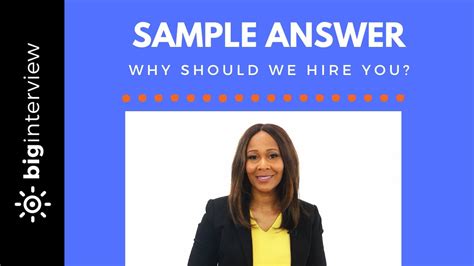 The next time you are faced with 'why should we hire you?', it need not be a question that fills you with dread. Why Should We Hire You? - Sample Answer (Mid-level / Mid ...