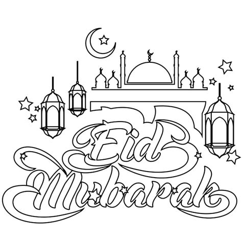 eid mubarak  coloring page  printable coloring pages  kids
