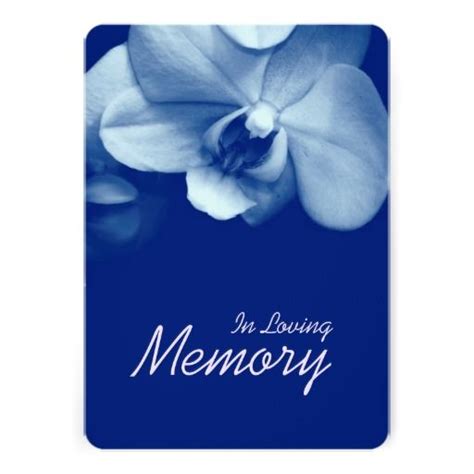 In Loving Memory Orchid 6 Blue Funeral Card Zazzle In Loving Memory