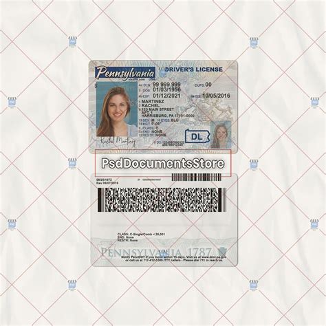 Pennsylvania Drivers License Template Psd Doc Store
