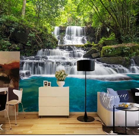 Custom Natural Landscape Wallpaperforests And Waterfalls3d Photo