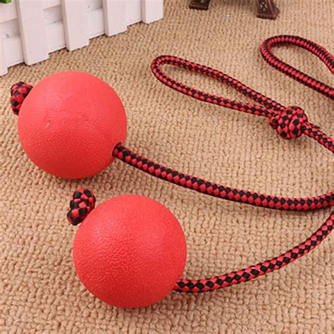 Eco Friendly Stocked Multiple Color Natural Rubber Dog Toy Ball On A