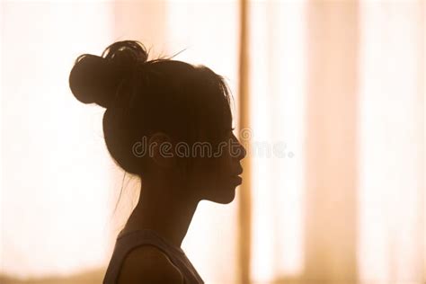 Silhouette Of Young Asian Woman Stock Image Image Of Indoor Fashion