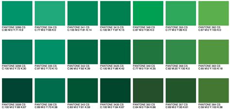 Color Chart Pantone Color Chart Green Color Names Green Colour Palette