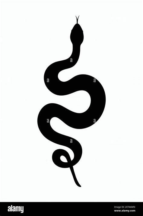 Black Silhouette Snake Isolated Symbol Or Icon Snake On White