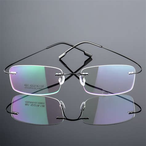 Ultra Light Memory Titanium Alloy Rimless Eyeglasses Frame High Quality