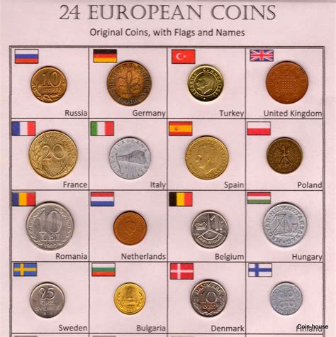 Coin House Collection Of 24 Coins From Europe All Tagged And Well