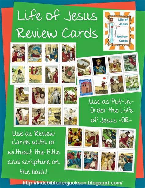 Life Of Jesus Review Cards Church Activities Bible Activities
