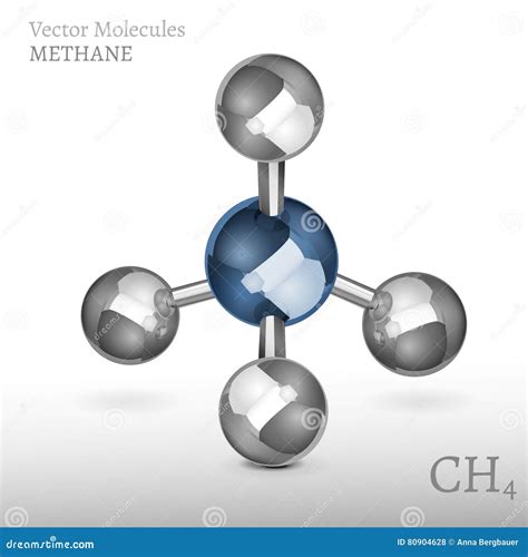 Methane Molecule 01 A Stock Vector Illustration Of Environment 80904628