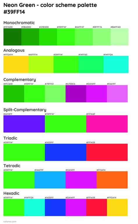 Neon Green Color Palettes And Color Scheme Combinations