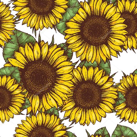 Sunflower seamless pattern. Sunflower fabric background ...