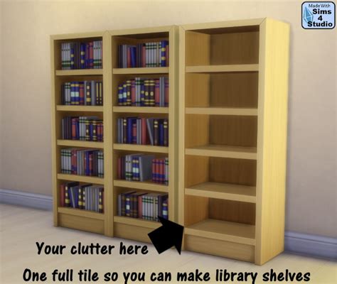 Clutter Your World Single Intellect Bookcase By Om Sims 4 Studio