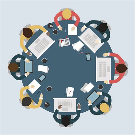 Round Table Discussion Illustrations Royalty Free Vector Graphics