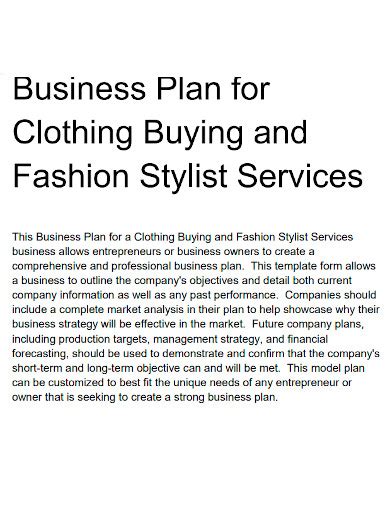 Free 7 Fashion Business Plan Samples In Pdf