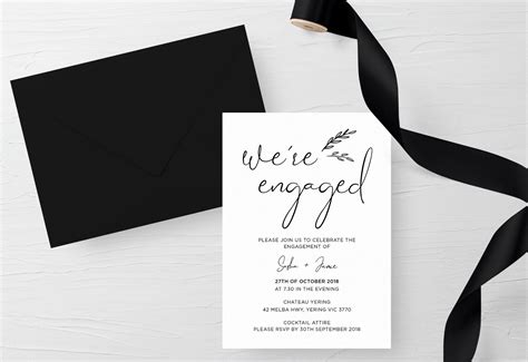 Printable Engagement Wedding Invitation Were Engaged Etsy Australia Engagement Party