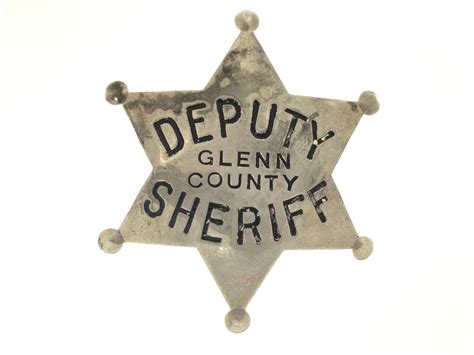 Lot - c.1930’s Glenn County Ca Deputy Sheriffs Badge