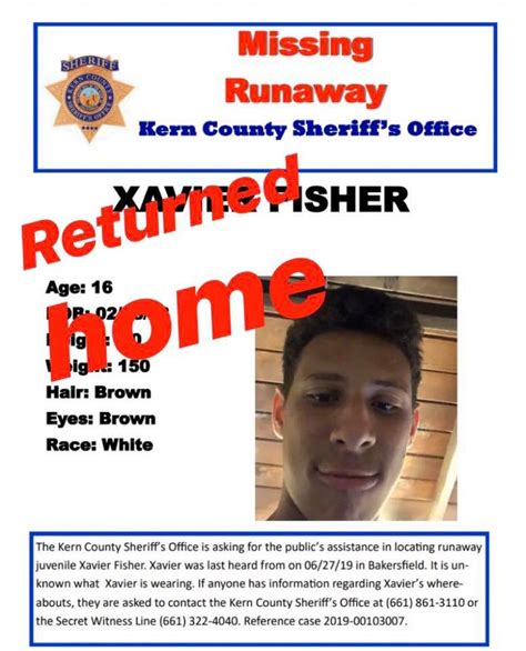 🚨update Missing Runaway Kern County Sheriffs Office